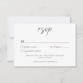 Elegant Black White Minimalist Wedding QR 出欠カード (正面)