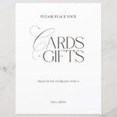 Elegant Black & White Modern “Cards & Gifts” Sign (正面)