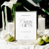 Elegant Black & White Modern “Cards & Gifts” Sign
