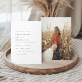 Elegant Black & White Modern Minimal Script Photo 招待状