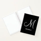 Elegant black &white monogram  ノートブック (内部)