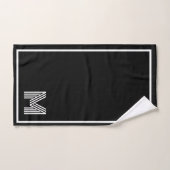 Elegant Black &white Monogram initial バスタオルセット (ハンドタオル)