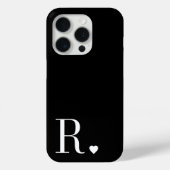 Elegant black & white monogram initial Case-Mate iPhoneケース (裏面)