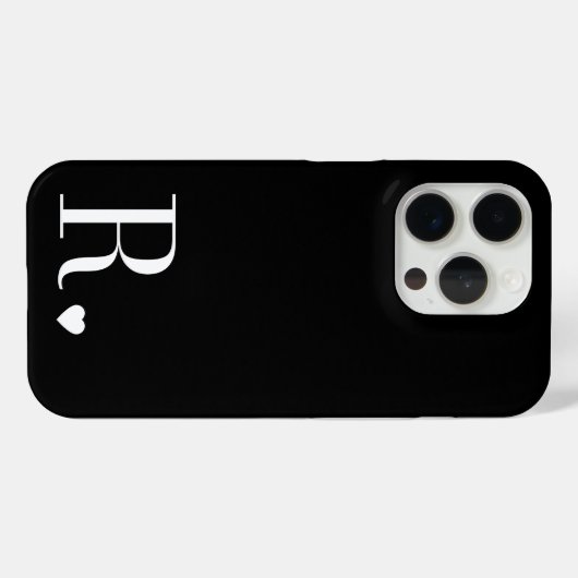 Elegant black & white monogram initial Case-Mate iPhoneケース (裏面 (横))
