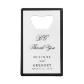 Elegant Black White Monogram Wedding Seating Chart クレジットカード栓抜き (裏面)