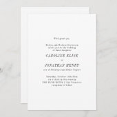 Elegant Black White Parent Names Minimal Wedding 招待状 (正面/裏面)