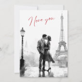Elegant Black White Paris I Love You Valentine's シーズンカード (正面)