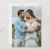 Elegant Black White Photo Monogram Crest Wedding I 招待状 (裏面)