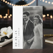 Elegant Black & White Photo  Wedding Invitation  招待状