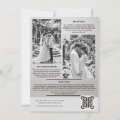 Elegant Black & White Photos Wedding Newspaper     招待状 (裏面)