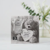 Elegant Black & White Pregnancy Announcement Card 案内状 (スタンド正面)