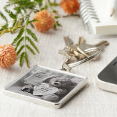 Elegant Black & White Pregnancy Announcement Gift キーホルダー (側面)