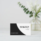 Elegant black &white QR code makeup artist  名刺 (スタンド正面)