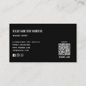 Elegant black &white QR code makeup artist  名刺 (裏面)