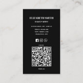 Elegant black &white QR code makeup artist  名刺 (裏面)