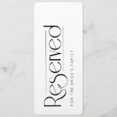 Elegant Black White Reserved Wedding Seating Sign 招待状 (正面)