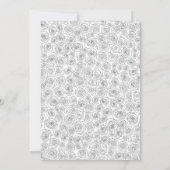 Elegant Black & White Rose Wedding Invitation 招待状 (裏面)