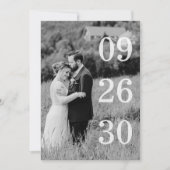Elegant Black & White Save The Date Photo セーブザデート (正面)