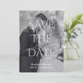 Elegant Black & White Save The Date Photo セーブザデート (スタンド正面)