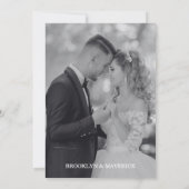 Elegant Black & White Save The Date Photo Card 招待状 (裏面)