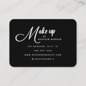 Elegant Black White Script 3 Photo Makeup 名刺 (裏面)