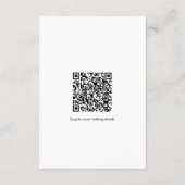 Elegant Black White Script Monogram QR Wedding エンクロージャーカード (裏面)