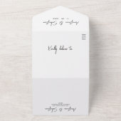 Elegant Black & White Script QR Code Photo Wedding オールインワン招待状 (外側)