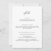 Elegant Black White Script Wedding | All In One 招待状 (裏面)