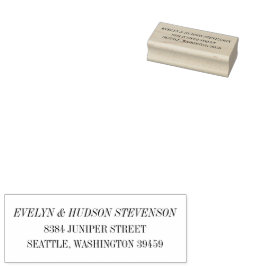 Elegant Black White Serif Wedding Return Address ラバースタンプ
