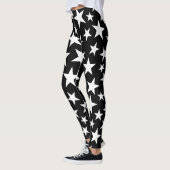   Elegant Black & White Stars  レギンス (左)