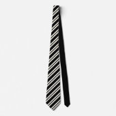 Elegant black &white stripes groomsmen wedding ネクタイ (正面)