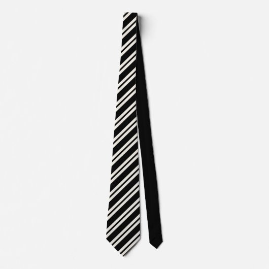 Elegant black &white stripes groomsmen wedding ネクタイ (正面)