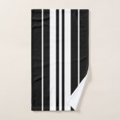 Elegant Black &White Stripes Pattern  バスタオルセット (ハンドタオル)