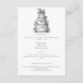 Elegant Black White Toile French Manor Wedding エンクロージャーカード (正面)