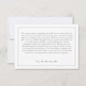 Elegant Black White Toile French Manor Wedding サンキューカード (裏面)