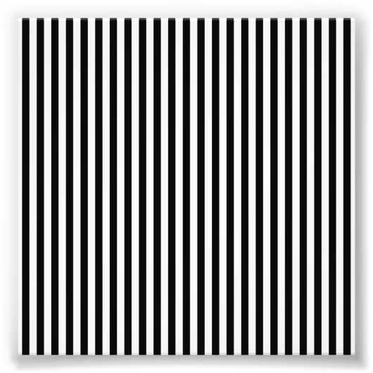 Elegant Black White Vertical Lines Geometric フォトプリント (正面)