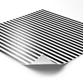 Elegant Black White Vertical Lines Geometric フォトプリント (角)