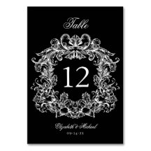 Elegant Black White Vintage Crest Wedding