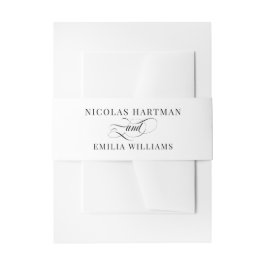 Elegant Black White Wedding 招待状ベリーバンド