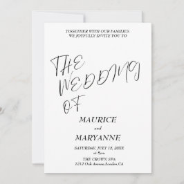 Elegant Black White Wedding 招待状