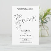 Elegant Black White Wedding 招待状 (スタンド正面)