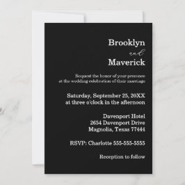 Elegant Black & White Wedding 招待状