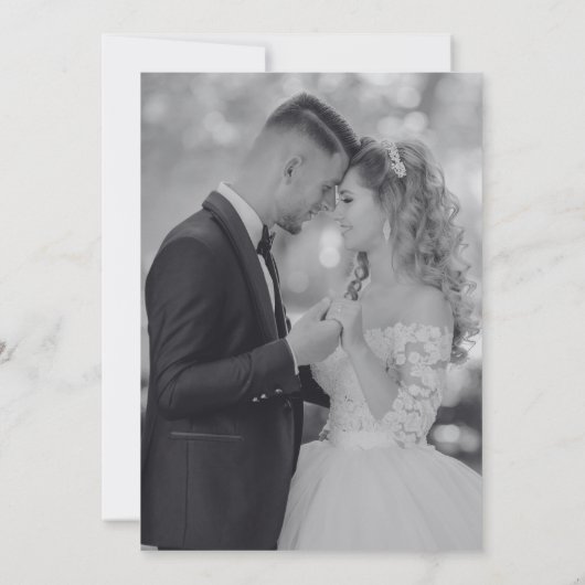 Elegant Black & White Wedding 招待状 (裏面)