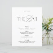 Elegant Black & White Wedding Bar Menu (スタンド正面)