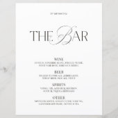 Elegant Black & White Wedding Bar Menu (正面)
