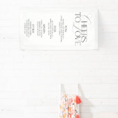 Elegant Black & White Wedding Bar Menu Banner 横断幕 (インサイチュ)