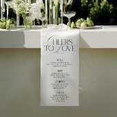 Elegant Black & White Wedding Bar Menu Banner 横断幕
