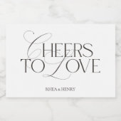 Elegant Black & White Wedding Bottle  スパークリングワインラベル (シングルラベル)