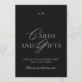 Elegant Black & White Wedding Cards and Gifts Sign 招待状 (正面)