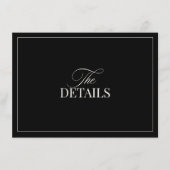Elegant Black & White Wedding Details エンクロージャーカード (正面)